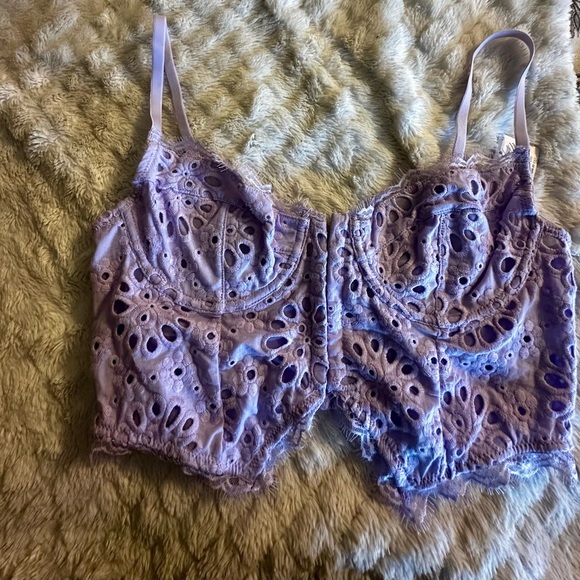 Anthropologie Other - Anthropologie Lavender Eyelet Lace Bralette